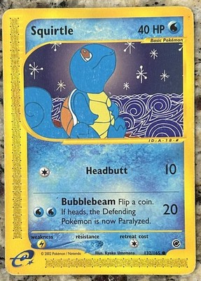 Pokemon TCG Squirtle 132/165 Expedition Base Set