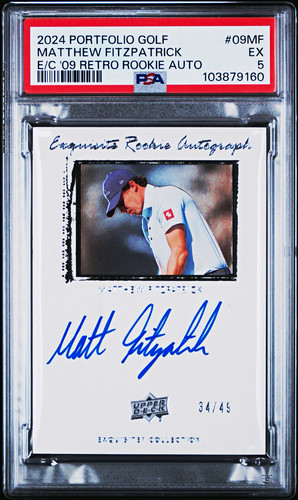 Upper Deck 2024 Portfolio Golf Matthew Fitzpatrick Exquisite RC Auto PSA 5 /49