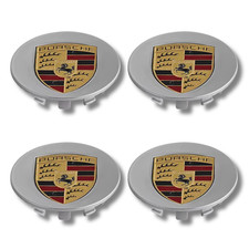 Alloy Wheel Centre Cap Hub Porsche 911 718 Boxster Cayman Silver 65mm x4