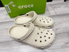 Image of Crocs Classic Clog Sandals Ivory, UK M11/W12 (Run big, Suit size 12) NEW
