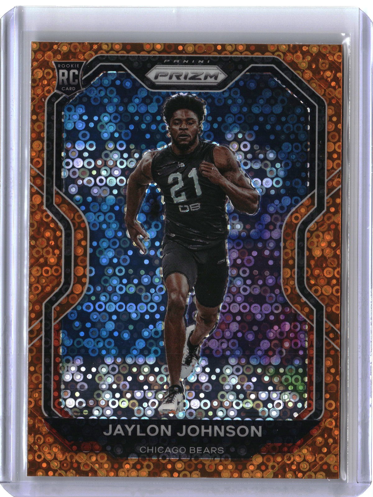 2020 Panini Prizm #306 Jaylon Johnson Orange Disco Prizm RC