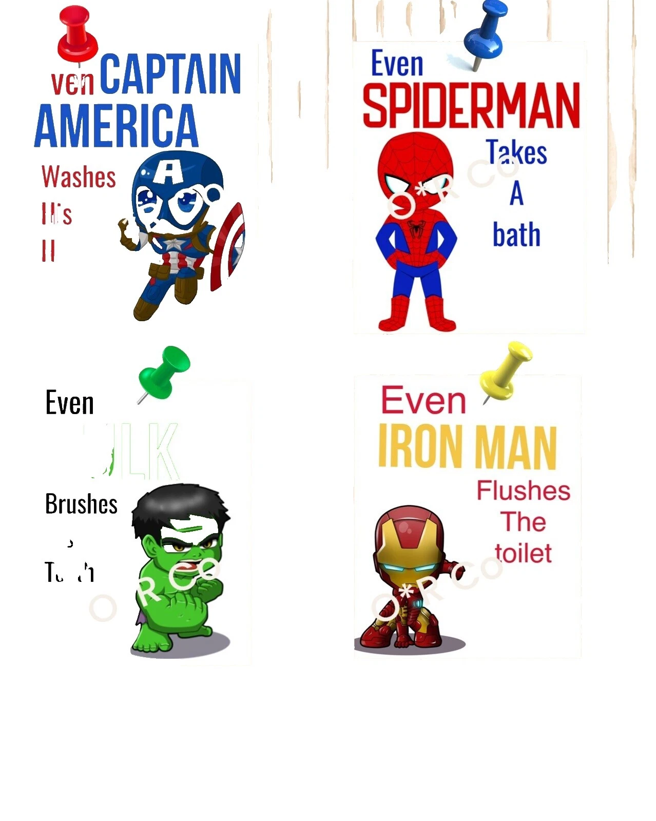 Multicolor Superheroes Nursery Wall Décor