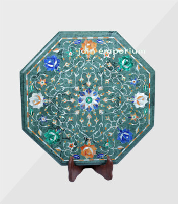 14 Inches Marble Corner Table Top Unique Design Inlay Work Coffee home garden b