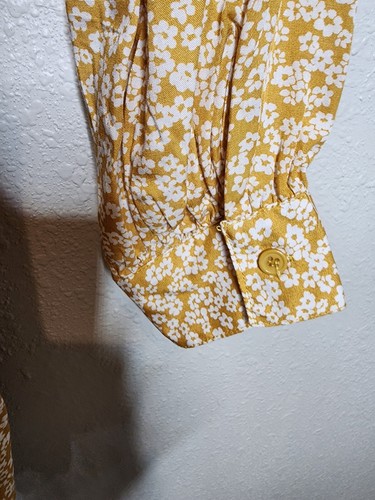 Forever 21 Mustard Floral Print Mini Dress Size S - Picture 4 of 7