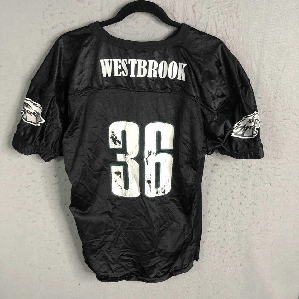 Футболка REEBOK Philadelphia Eagles Brian Westbrook No36 черная молодежная размер XL искусственно состаренная - Изображение 3 из 4
