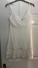 pretty little thing white dobby summer dress size 8 