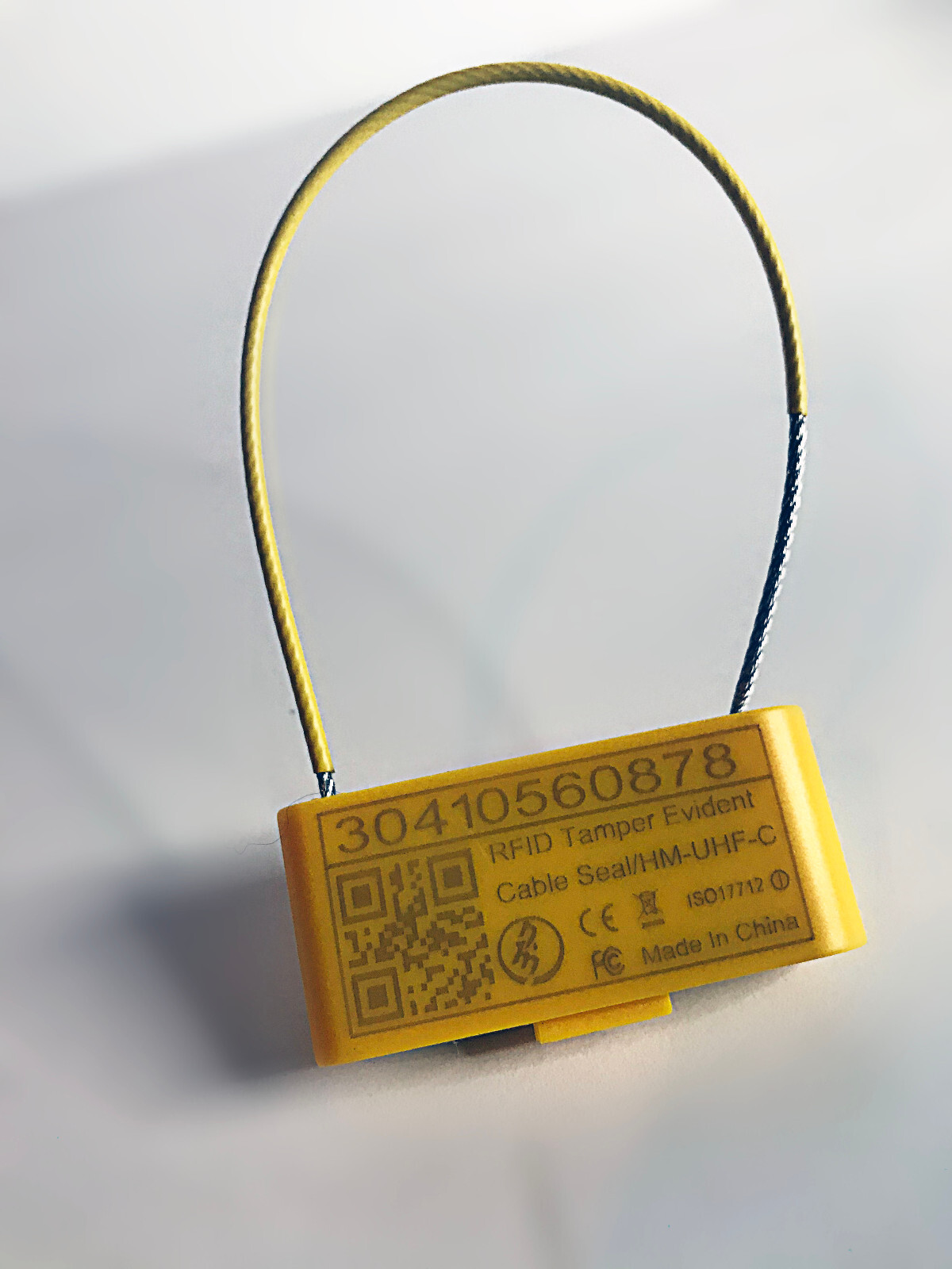 Lot of 25 RFID Tamper Evident Security Cable Seal Tag Yellow HMUHFC