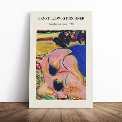 Two Wrestlers By Ernst Ludwig Kirchner Canvas Wall Art Print Framed Picture