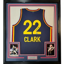 Framed Facsimile Autographed Caitlin Clark 35x39 Indiana Reprint Auto Jersey
