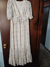 Ultra Flirt Women's Easter Spring Boho Floral Lightweight Dress -- Large, Long