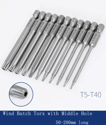 T5-50 Wind Batch Torx lang pneumatisch Sechskantgriff Schraubendreher magnetisch