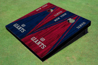 New York Giants Alternating Wood Look Triangle Cornhole Boards - NFL