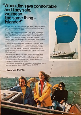 Original Vintage 70er Jahre Segelwerbung ISLANDER 36 Yachten ''+'' Raytheon UKW/Radar
