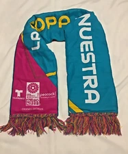 NWOT 2023 FIFA Women’s World Cup Knit Blue Pink Scarf - Media Telemundo Peacock