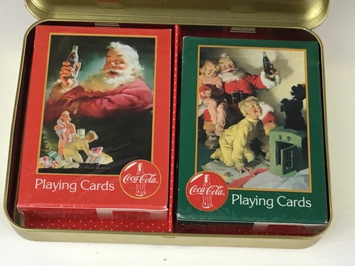 Santa Claus Coca-Cola Coke New Playing Cards In Tin. 1964, 1952. Nostalgia 96 - Picture 10 of 12