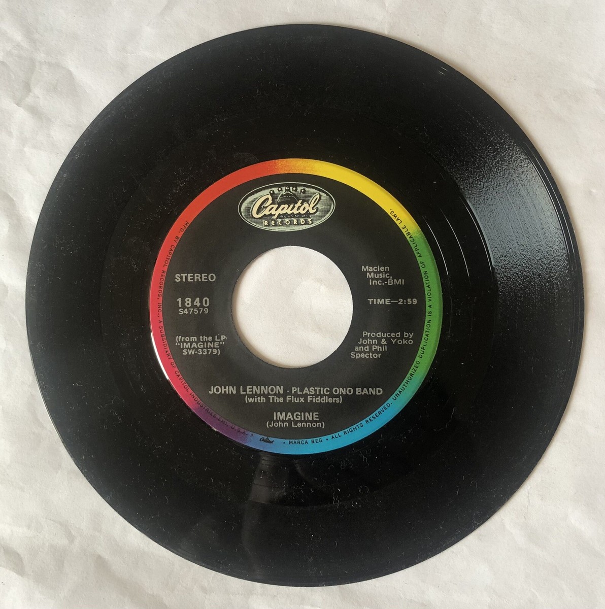 John Lennon - Plastic Ono Band - Imagine / It's So Hard 45 RPM