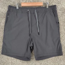 Pelagic Mens Shorts 31 Grey Cargo Pockets Performance Fishing Stretch Drawstring