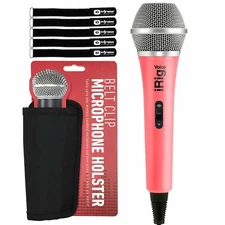 iRig Voice Pink Hand-Held Karaoke Microphone for Phone Devices w Mic Holster