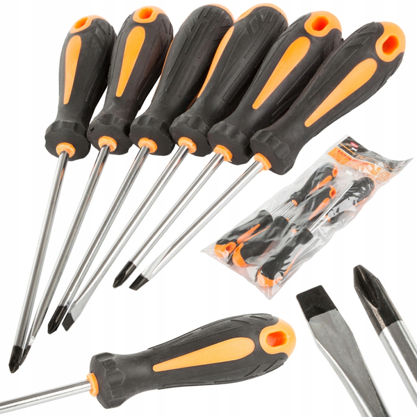 Schraubenzieher Set Magnetisch 3X Kreuz 3X Schlitz Schraubendreher 6Tlg Cr-V-image