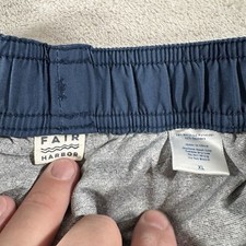 Fair Harbor The Anchor Shorts Mens XL Blue/Red Stripe Lined Stretch Trunk Swim