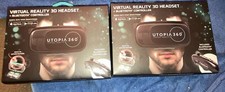 Utopia 360 Virtual Reality 3D Headset  Bluetooth Controller- Open Box. Set Of 2