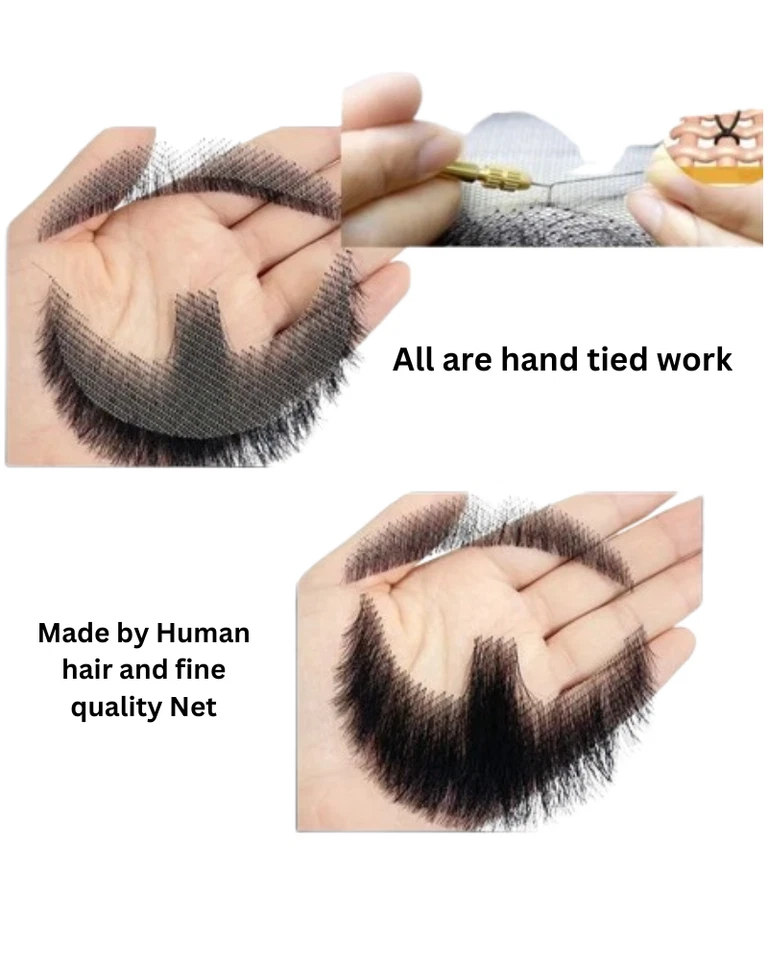 Fake Beard And Mustache Set. Hand Knotted For Film, Theater And TV All tulle men - Image 2 of 4