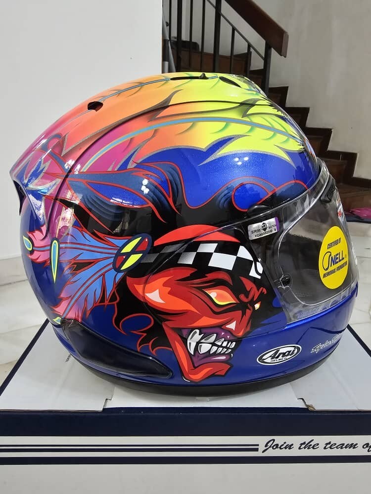 Arai Rx 7x Scott Russell Blue 1x (M) & 2x (L) Left | FIA Approved