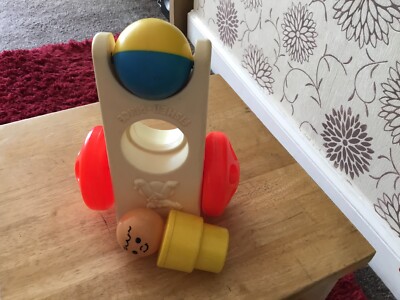 Vintage Fisher Price toy Click N Clatter car 1975 no 417 w/ driver