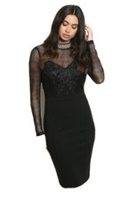 black lace midi dress