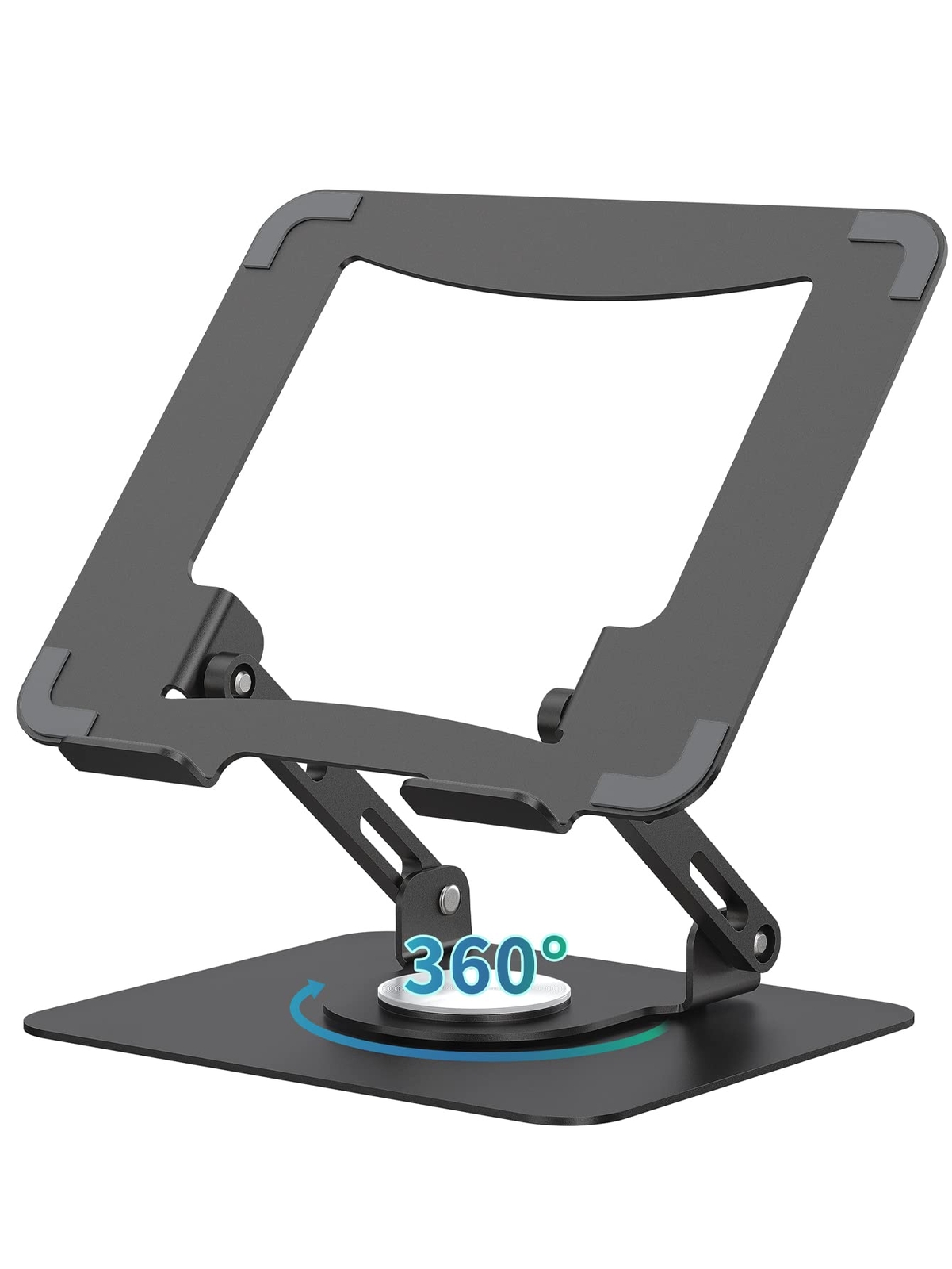 Laptop Stand with 360° Rotating Base, Ergonomic Computer Riser for Desk, Adju...