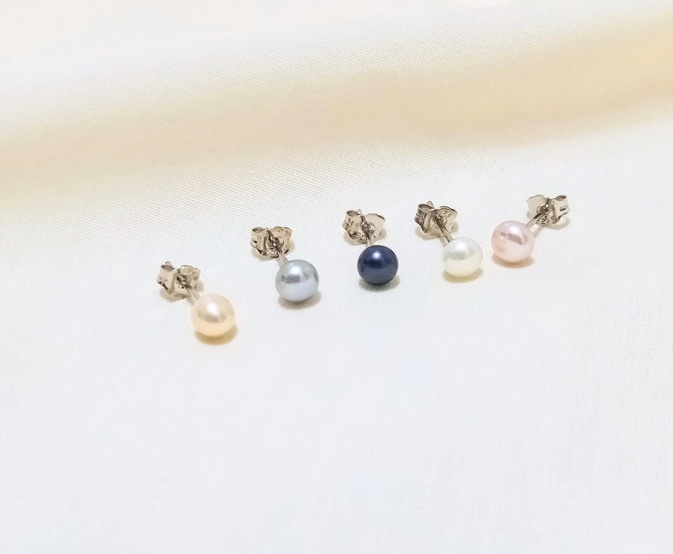 Gen. AAA Perla Agua Dulce Tachuelas - Pendientes Perlas Bebé - Envío Nacional Gratis Foto 2 de 4