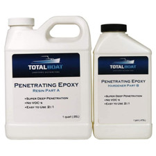 Clear Penetrating Epoxy Wood Sealer Stabilizer for Rot Repair and Restoration Qt
