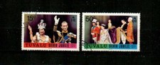 TUVALU Scott's 43, 45 Queen Elizabeth II's Reign Ann. 25th F/VF used ( 1977 )