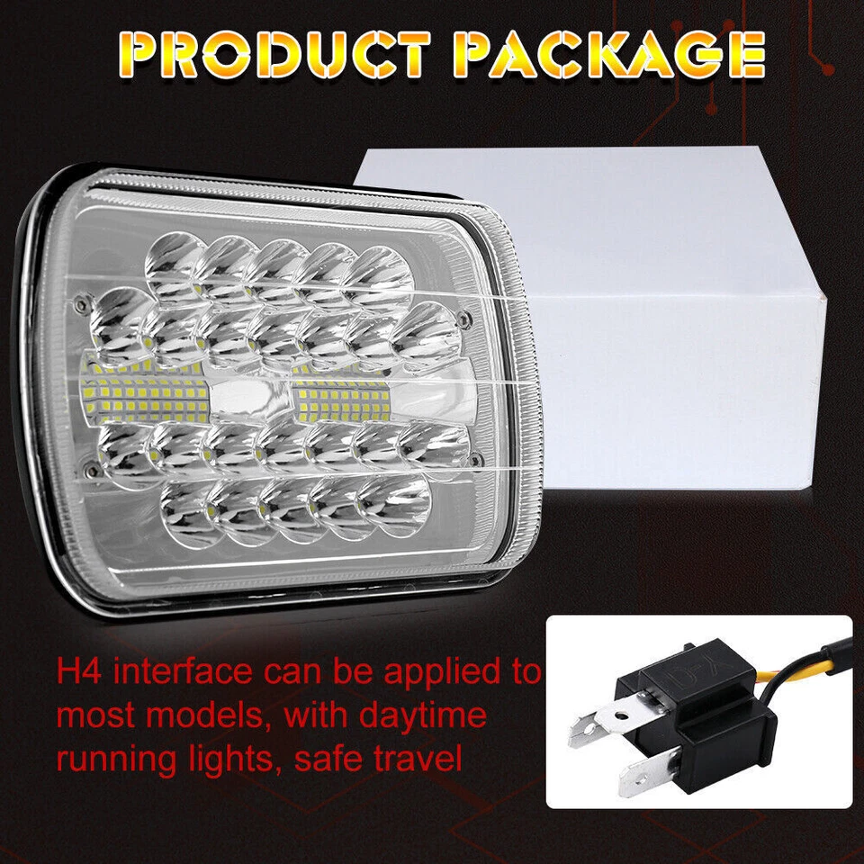 Ajuste para GMC Safari C6500 C7500 Topkick 7x6" pulgadas faros LED haz alto/bajo DOT Foto 3 de 4