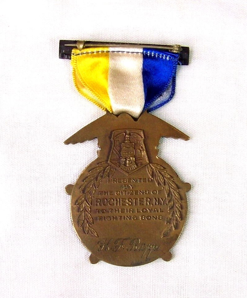 1918 WWI ROCHESTER NY US ARMY SERVICE MEDAL BADGE ID'd HT RAPP eBay