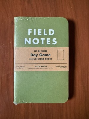 Field Notes DAY GAME FNC-15 Summer 2012 Sealed 3-Pack, Green, Rare Quarterly