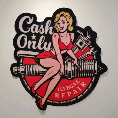 Pin Up Auto Aufkleber Biker Girl Vintage Motor Oldschool Sticker Retro