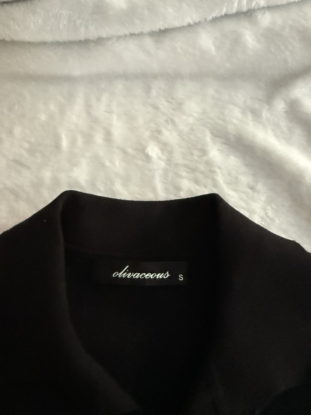 Olivaceous Black Button Down Cropped Stretch Top S - image 4