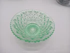 Depression Uranium Vaseline Glass Diamond Cut Bowl