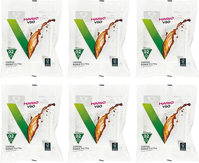 V60 Paper Coffee Filter, Size 02, White, 600Ct