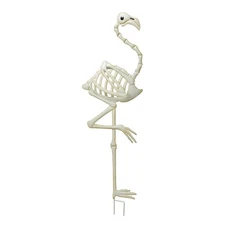 35" Flamingo Bone Skeleton Yard Stake Outdoor Halloween Haunted House Decor