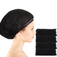 100 Pcs Disposable Nonwoven Bouffant Caps 21 Inch Hair Net Elastic Cap Hair C...