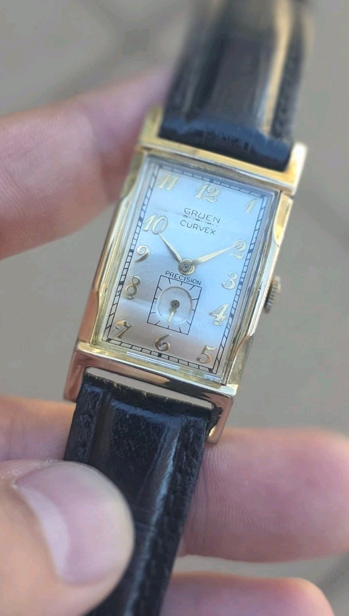 Vintage GRUEN CURVEX Precision 370 650 Men's 10kGF 1940's