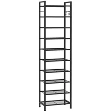 10 Tiers Narrow Shoe Rack 20-30 Pairs, Sturdy Metal Tall Shoe Rack Shelf with...