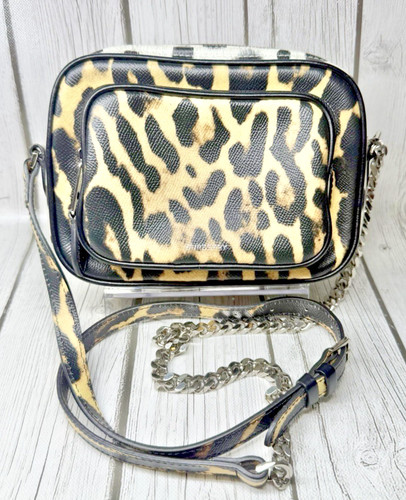 PRE LOVED Burberry Leopard Animal Print Camera Crossbody Bag