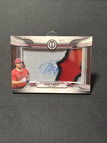 2025 Topps Tribute Mike Trout Prime Patch Auto /5 SSP — On-Card Autograph Angels