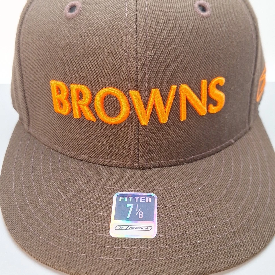 Cleveland Browns NFL Reebok Gorra Ajustada 7 1/8 Marrón Gorra Lana Y2K Foto 2 de 4