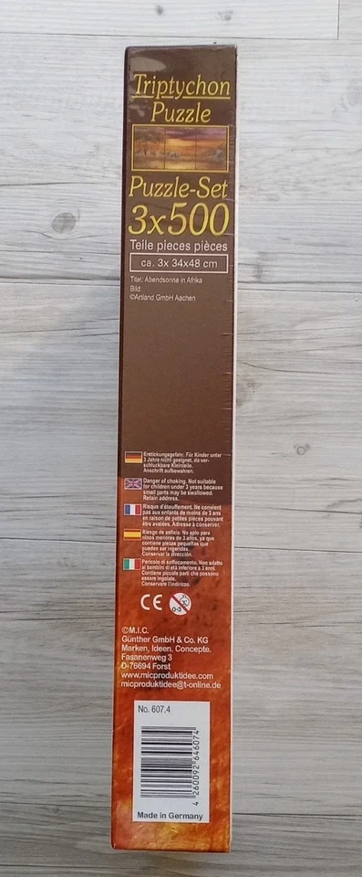 Triptychon-Puzzle, Abendsonne in Afrika, 3 x 500 Teile - Bild 2 von 2