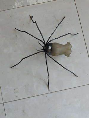 Spider Shaped Wrought Iron Wall Lamp With Glass Home Decor