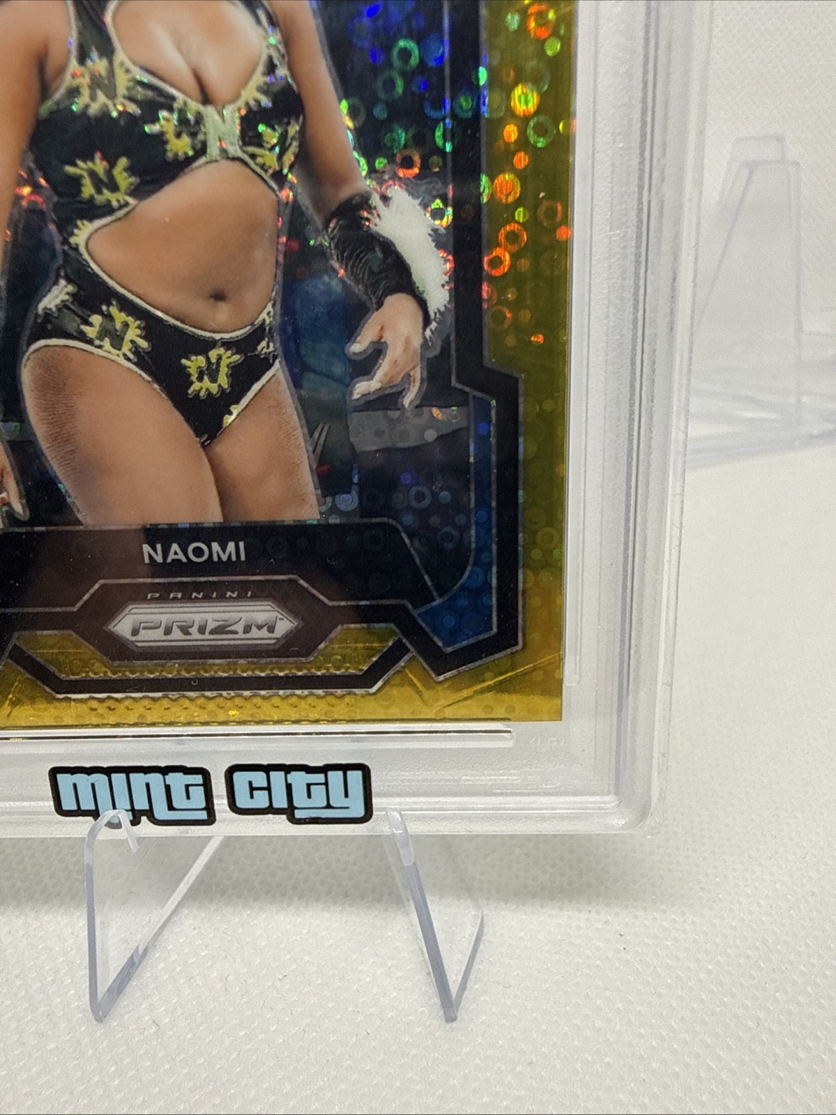 2024 Panini Prizm WWE - Naomi #169 Gold under Card Prizm #10/10 PSA 10 view 9